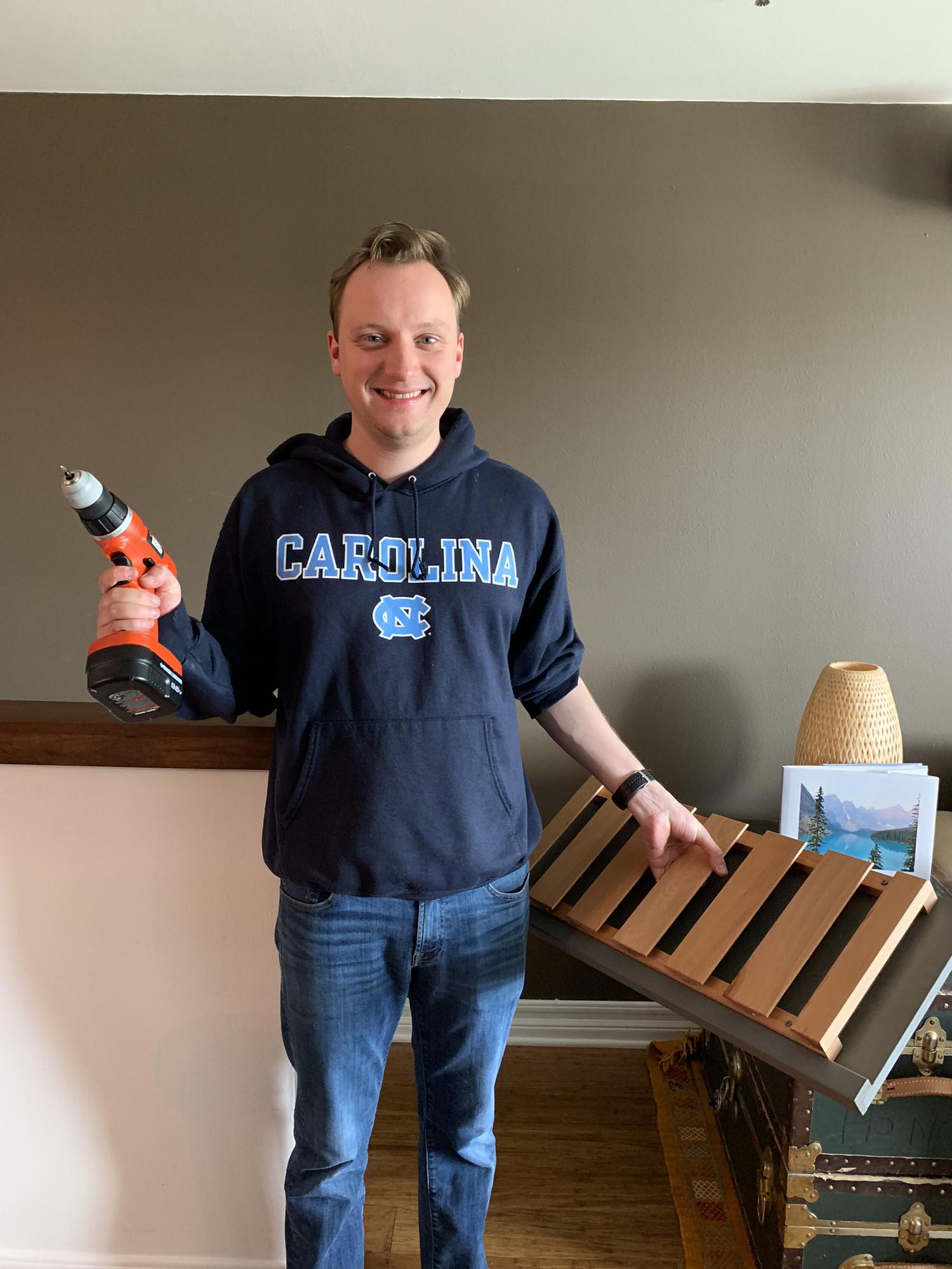 Evan being really handy when we moved in together :)