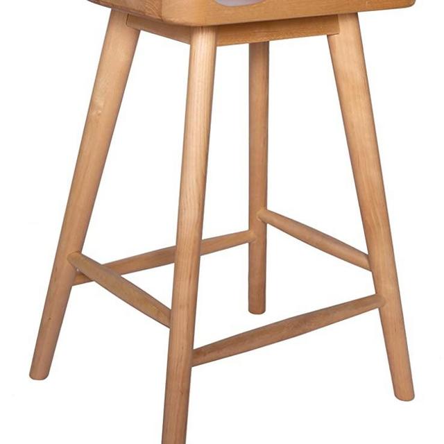 Amazon Brand - Rivet Counter-Height Kitchen Bar Stool, 24" H, Birch Wood, Natural Finish