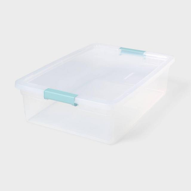 32qt Clear Storage Bin with Latches - Brightroom™