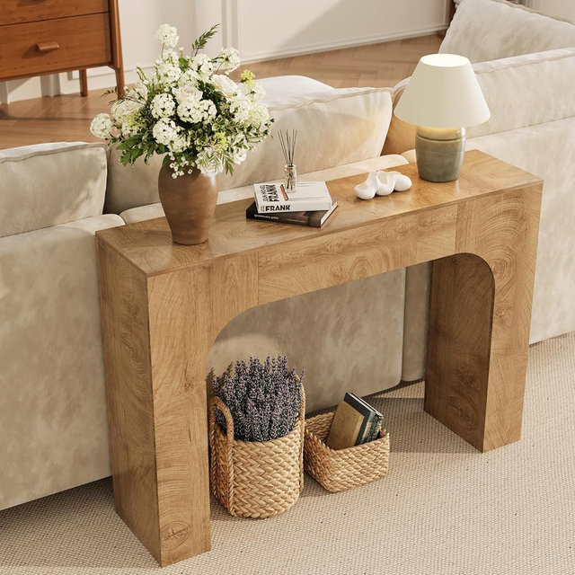 Garvee 47" Long Console Table,Narrow Entryway Table,Wood Rectangular Sofa Table Behind The Couch,TV Stand,Farmhouse Entry Way Tables for Entrance,Hallway,Foyer,Living Room (Oak Color)