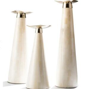 LADORADA Bone Candlestick Holder Trio Set