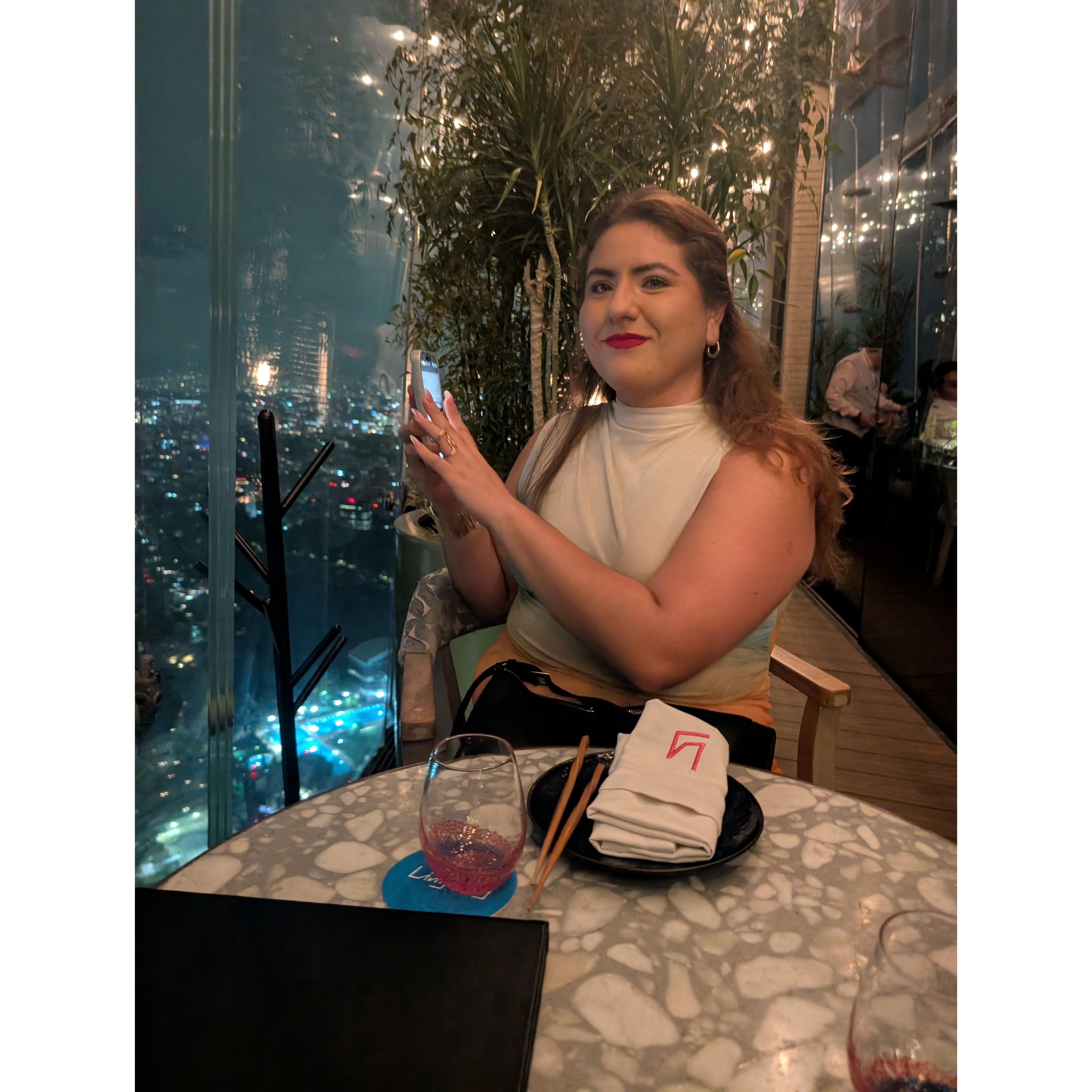 She caught me taking a picture of her