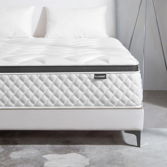 Deegari King Mattress,14 Inch King Size Mattress in a Box,Gel Memory Foam and Innerspring Hybrid Mattresses with Individual Pocket Spring for Motion Isolation,Pressure Relief,Medium Firm Feel