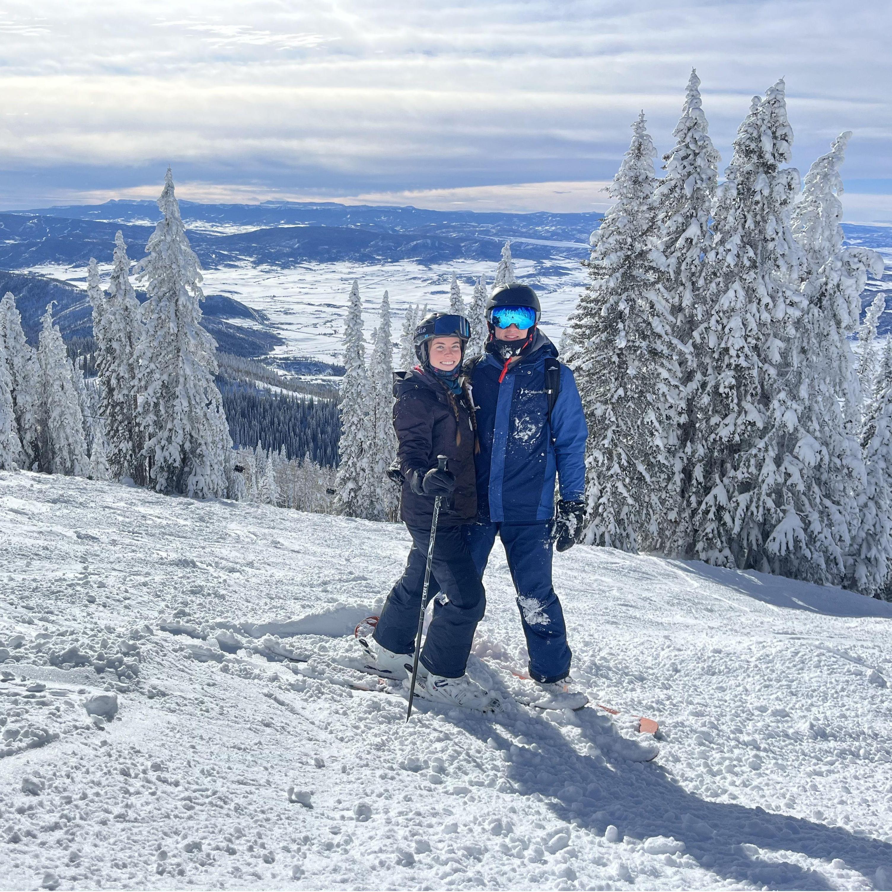 My first trip with Kats family was to Colorado. I was nervous if I could keep up but it was perfect - the snow was amazing, we cooked delicious family dinners, and played lots of card games. - Jon
