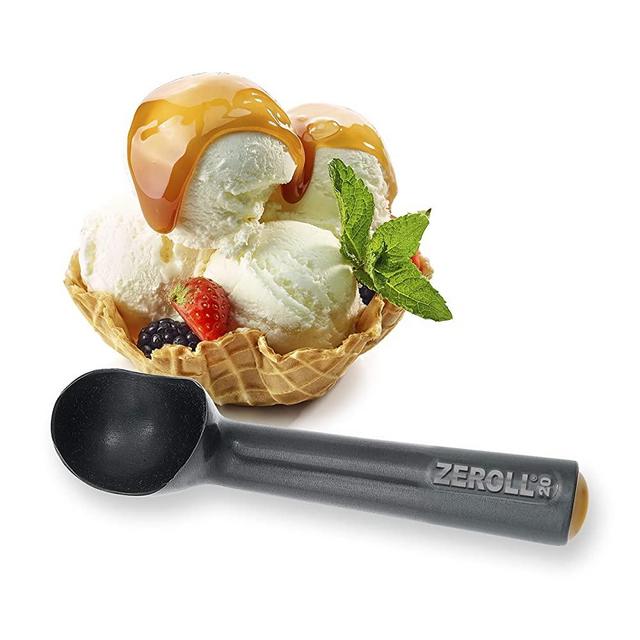 Zeroll Zerolon Hardcoat Anodized Commercial Ice Cream Unique Liquid Filled Heat Conductive Handle,Easy Release 40 Scoops per Gallon Made in USA, 2-Ounce, Black