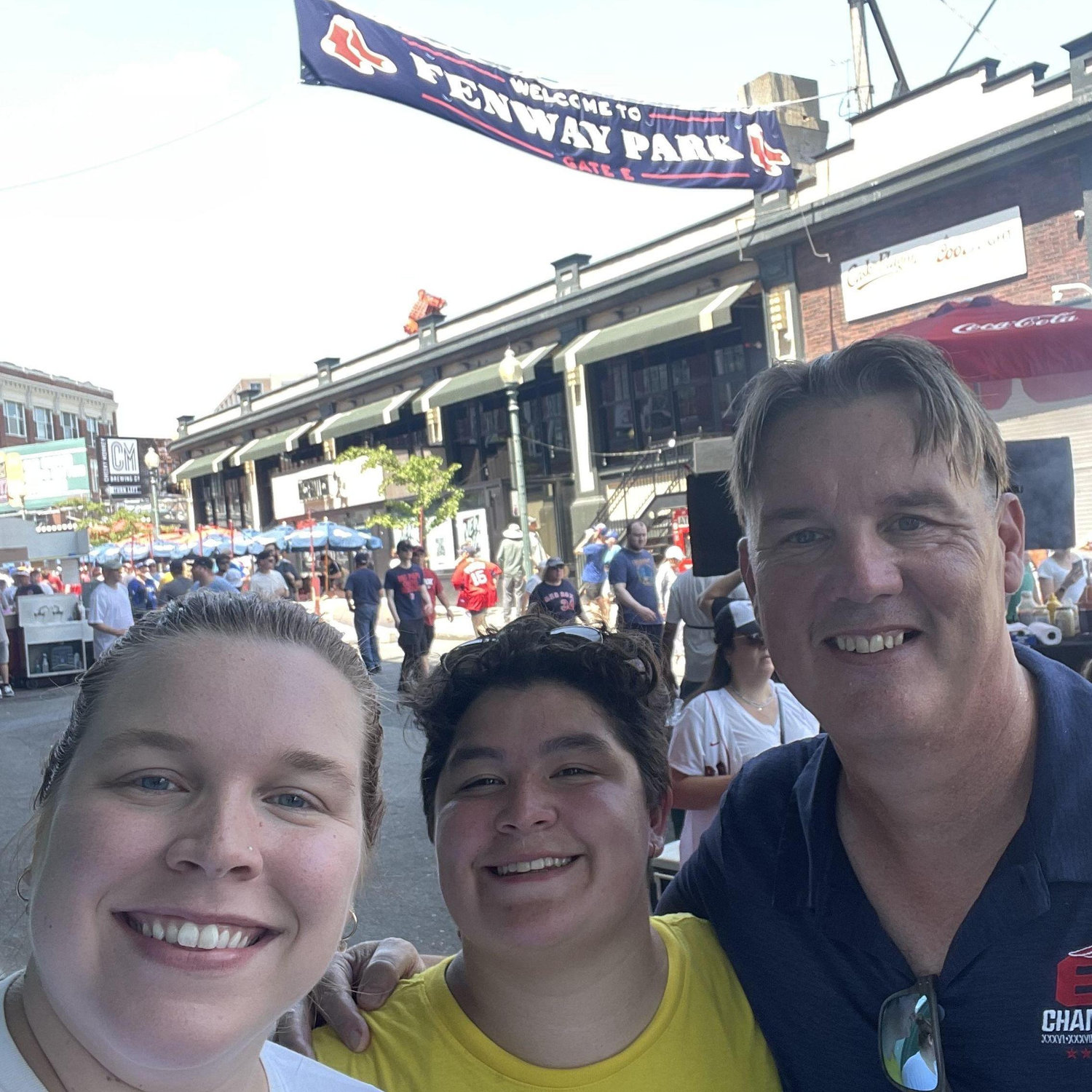 Carol, Kayla, & Kevin prior to a Red Sox game