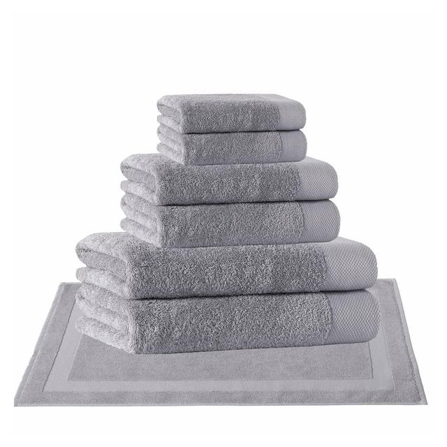8pc Signature Turkish Cotton Bath Towel Set Silver - Enchante Home