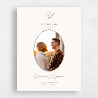 Beige Wedding Save the Date - Imarige Photo
