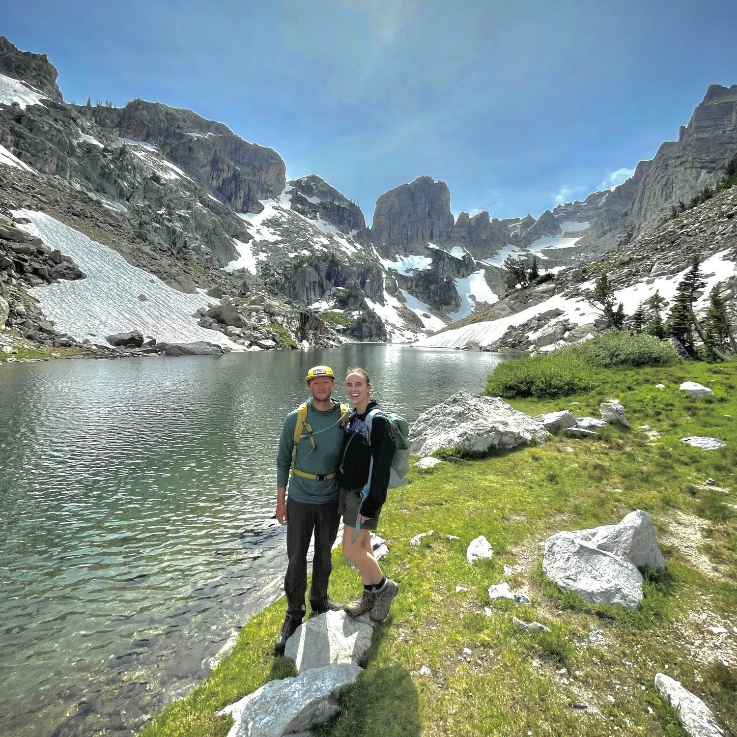 Sam and Belle hiked Lake of the Crags during their summer in the Tetons!