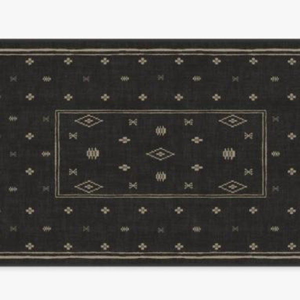 3’ x 5’ kitchen mat Alma Soft Black Rug | Ruggable