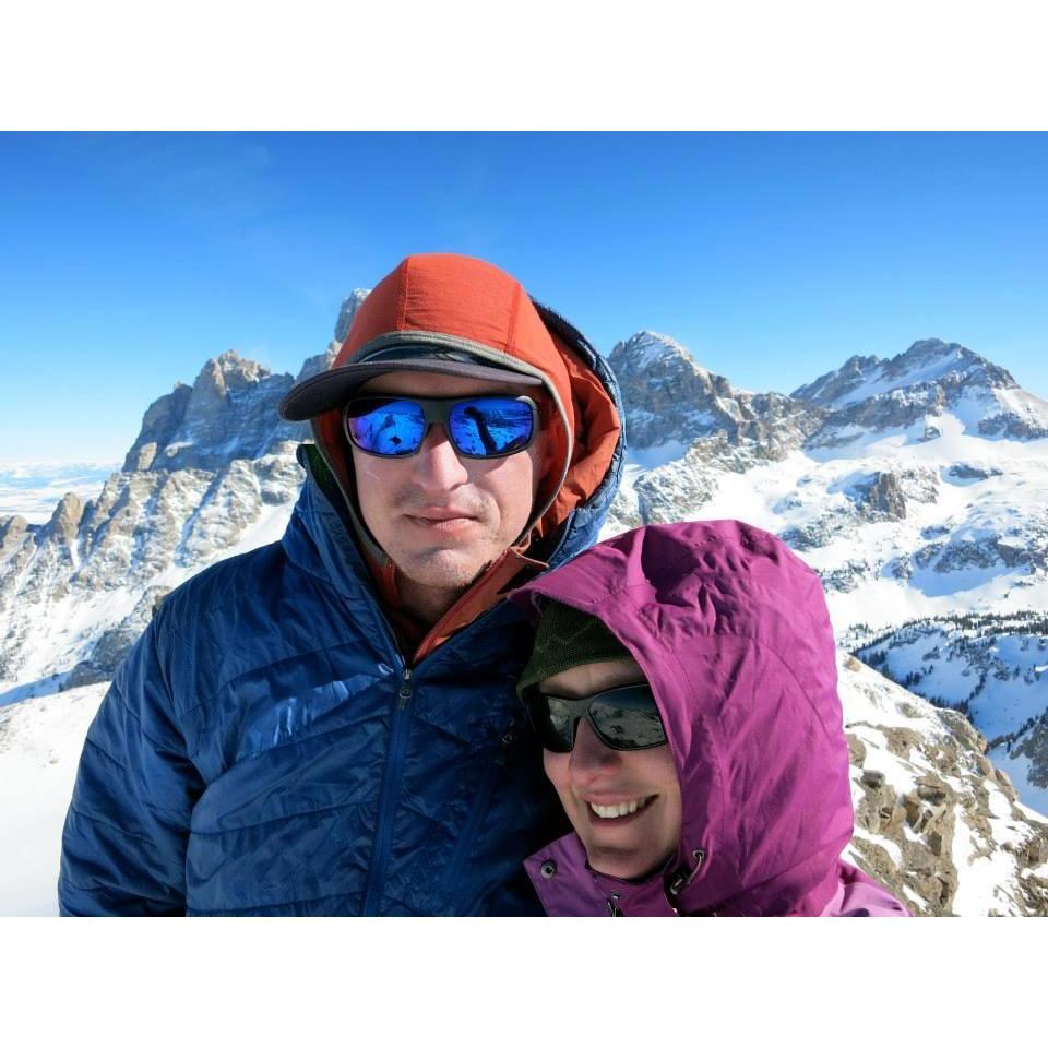 Skiing in the Tetons, one of our first backcountry skiing adventures.