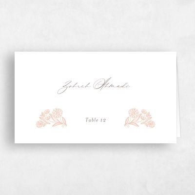 Beige Wedding Place Card - Siena