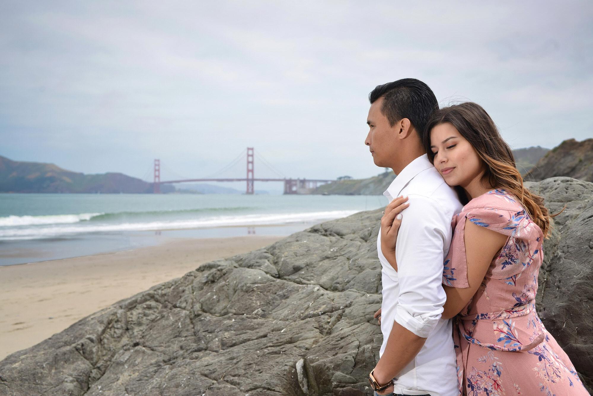 Engagement photo shoot at China Beach