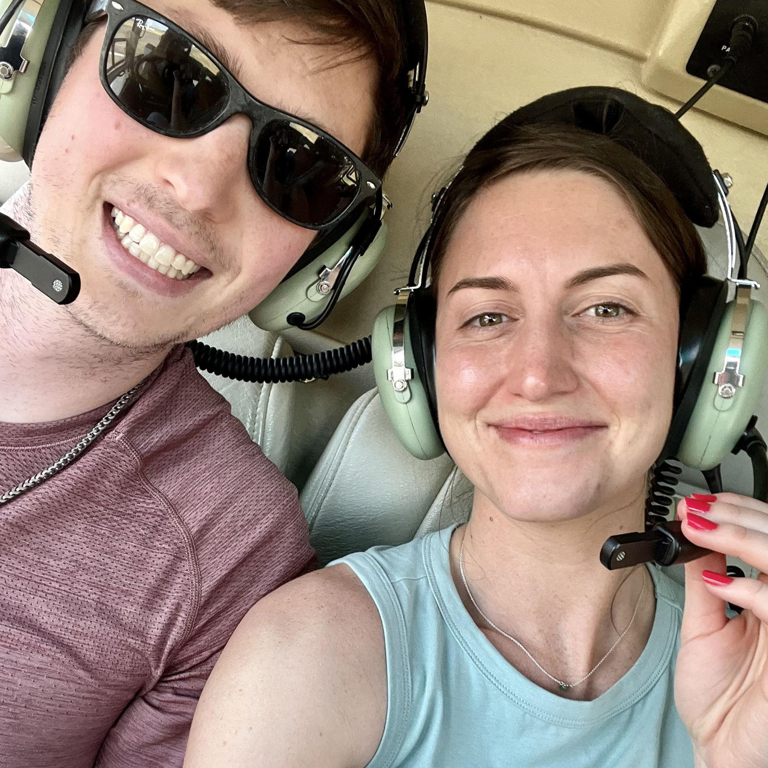 Braving a helicopter ride together in St.Lucia