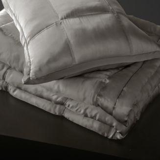 Silver - Silk Quilted European Sham