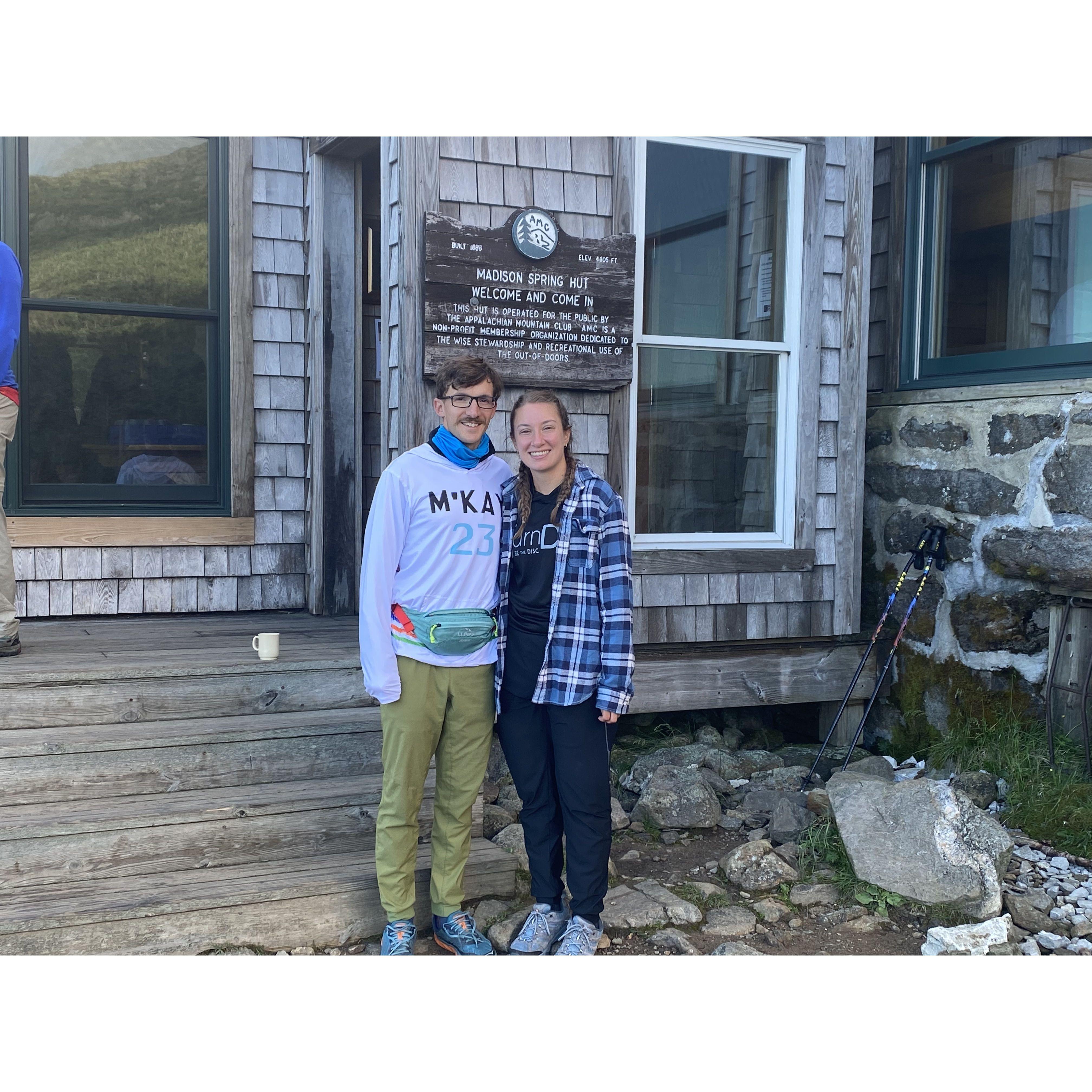 Outside the AMC Madison Spring Hut in the White Mountains, NH July 2022