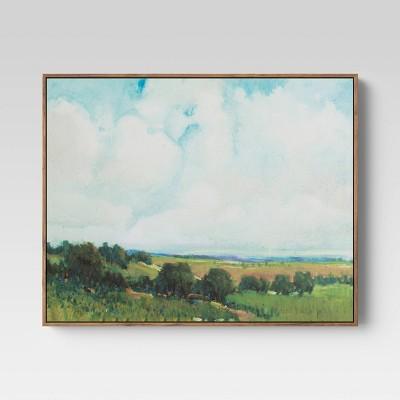 30&#34;x24&#34; Looming Clouds Framed Wall Canvas - Threshold&#8482;