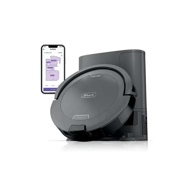 Shark Navigator Robot Vacuum and Self-Empty Base with Bagless, 60-Day Capacity and SmartPath Navigation RV2120AE
