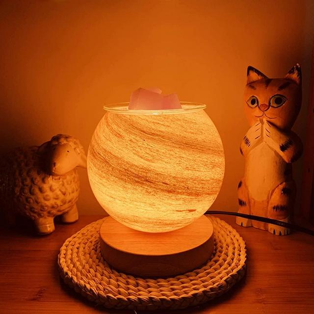 HMLUESR Candle Wax Warmer with Dimmable, Wax Warmer for Scented Wax Melts for Bedroom, Moon Lamp Glass Light Wax Scent Melt Warmer Home Decor Gifts