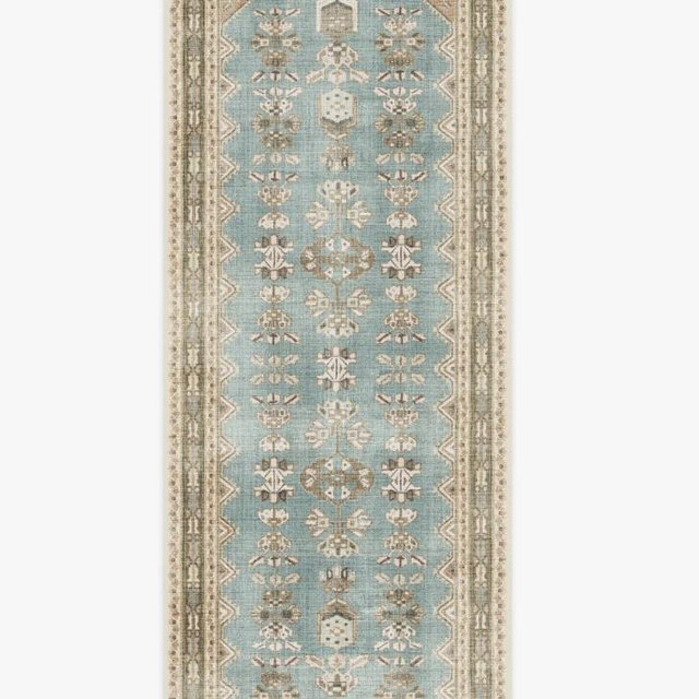 Pradera Blue & Terracotta Rug | All-In-One Rug | 2.5'x7' | Ruggable