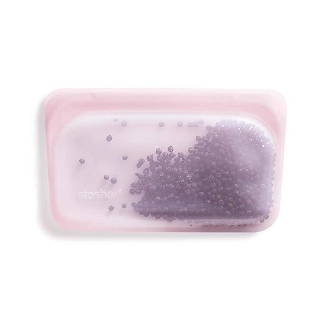 Stasher Platinum Silicone Food Grade Reusable Storage Bag, Pink (Snack) | Reduce Single-Use Plastic | Cook, Store, Sous Vide, or Freeze | Leakproof, Dishwasher-Safe, Eco-friendly | 12 Oz