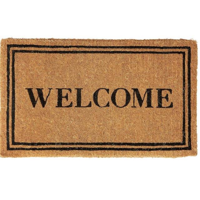Classic Welcome Doormat, 18" x 30", Black