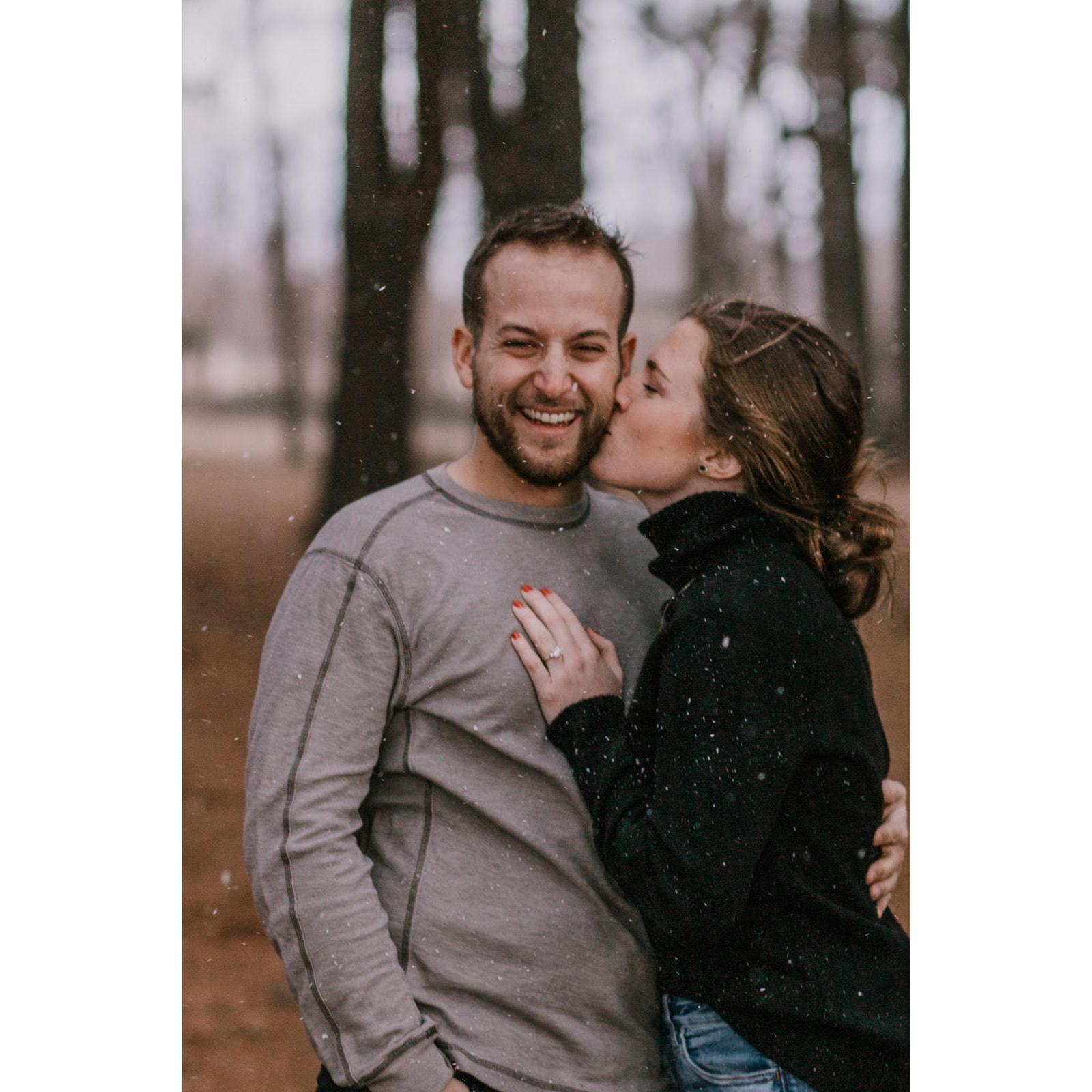 Our friend Taylor took our engagement photos in a winter wonderland - clearly it was SO much fun!