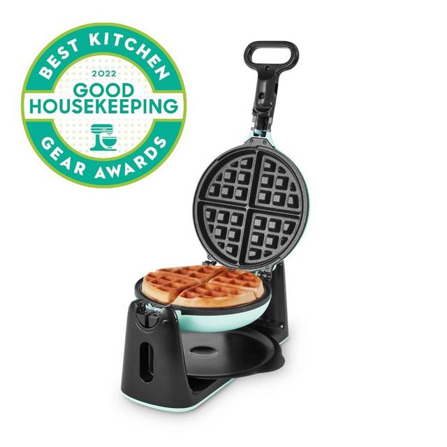 Dash Flip Belgian Waffle Maker Aqua