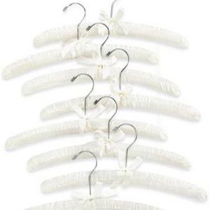 Whitmor Set of 8 Bone Satin Padded Clothes Hangers
