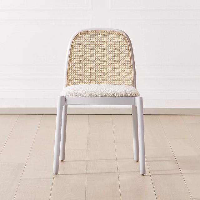 Nadia White Cane Chair