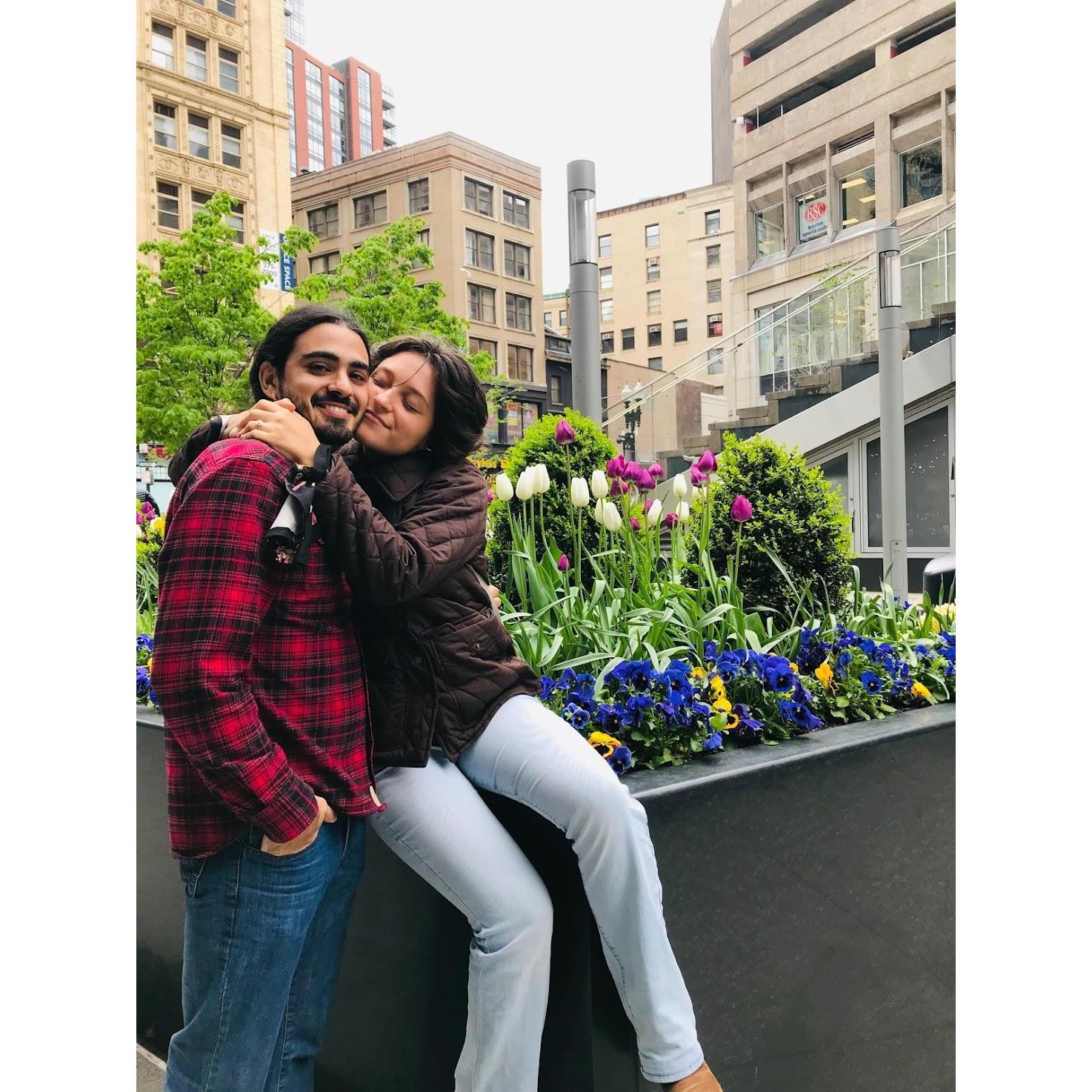Exploring Boston - the flowers always find us.