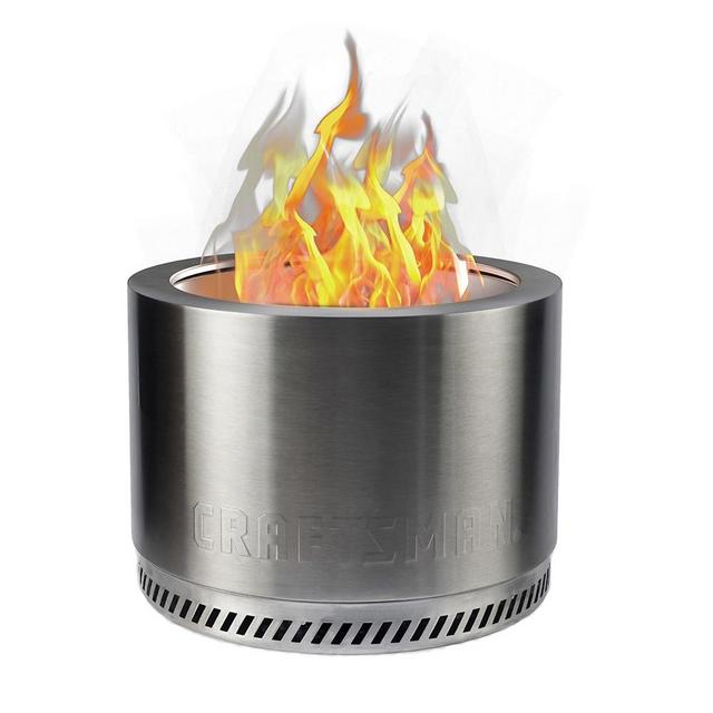 CRAFTSMAN Smokeless 19.5-in W Stainless Steel Wood-Burning Fire Pit