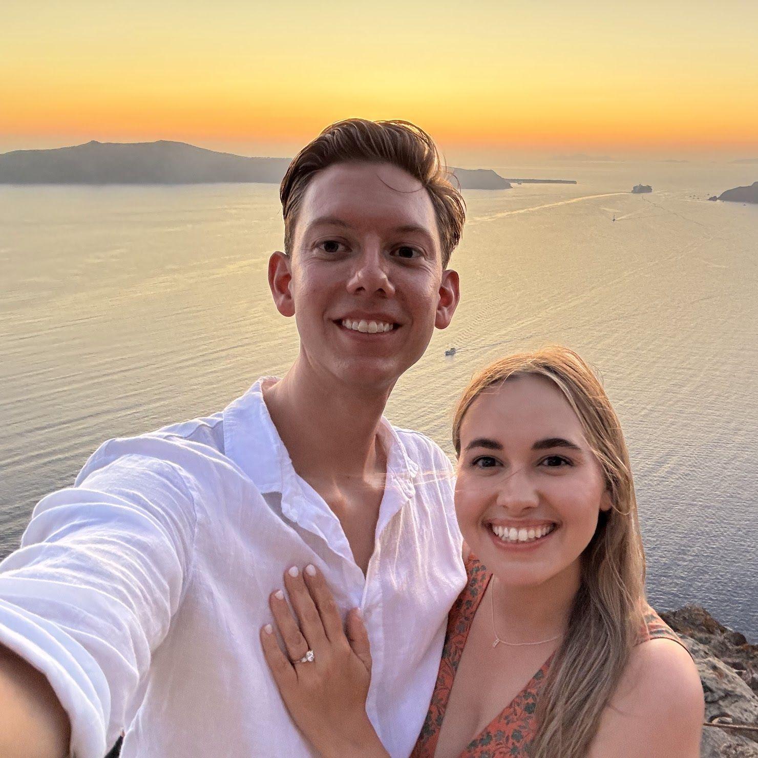Engaged in Santorini 2025!