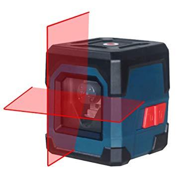Laser Level, HANMATEK Cross Line Laser with Measuring Range 50ft, Self-Leveling Vertical and Horizontal Line, Rotatable 360 Degree, Battery Included and Carrying Pouch