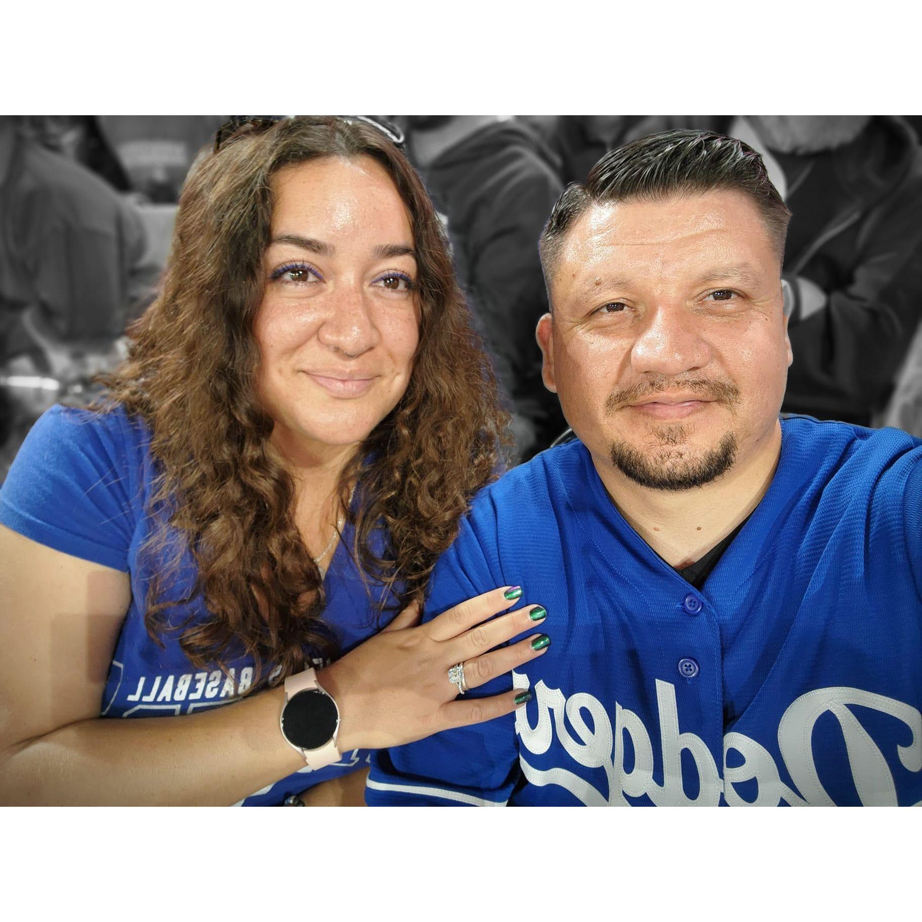 Finally engaged! Dodger Stadium, Los Angeles, CA