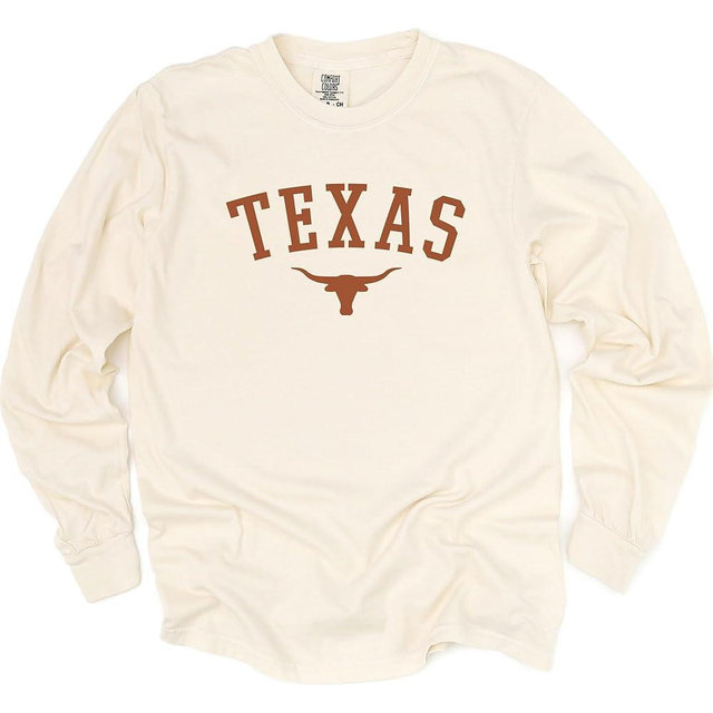Texas T-Shirt for Men, Women, Unisex - State Pride Graphic Tee - Vintage Long Sleeve Crew Neck Top - 100% Cotton