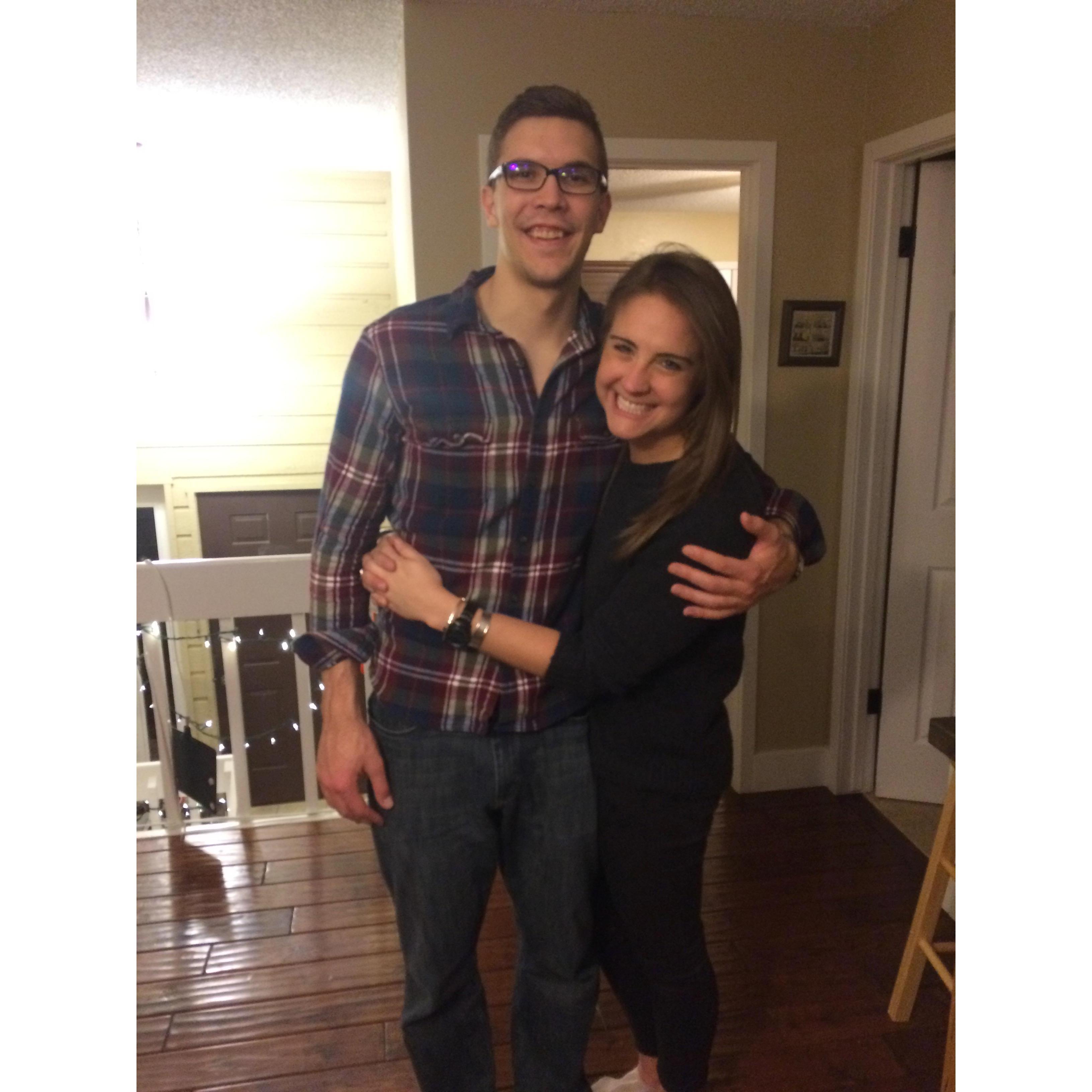 December 6, 2015: The first photograph Joel and Madison took together was at the Boulder home of their friends Mason and Caitlin Wesenberg.