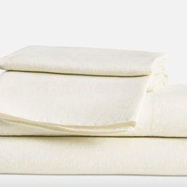 Washed European Linen Core Sheet Set in cream- king