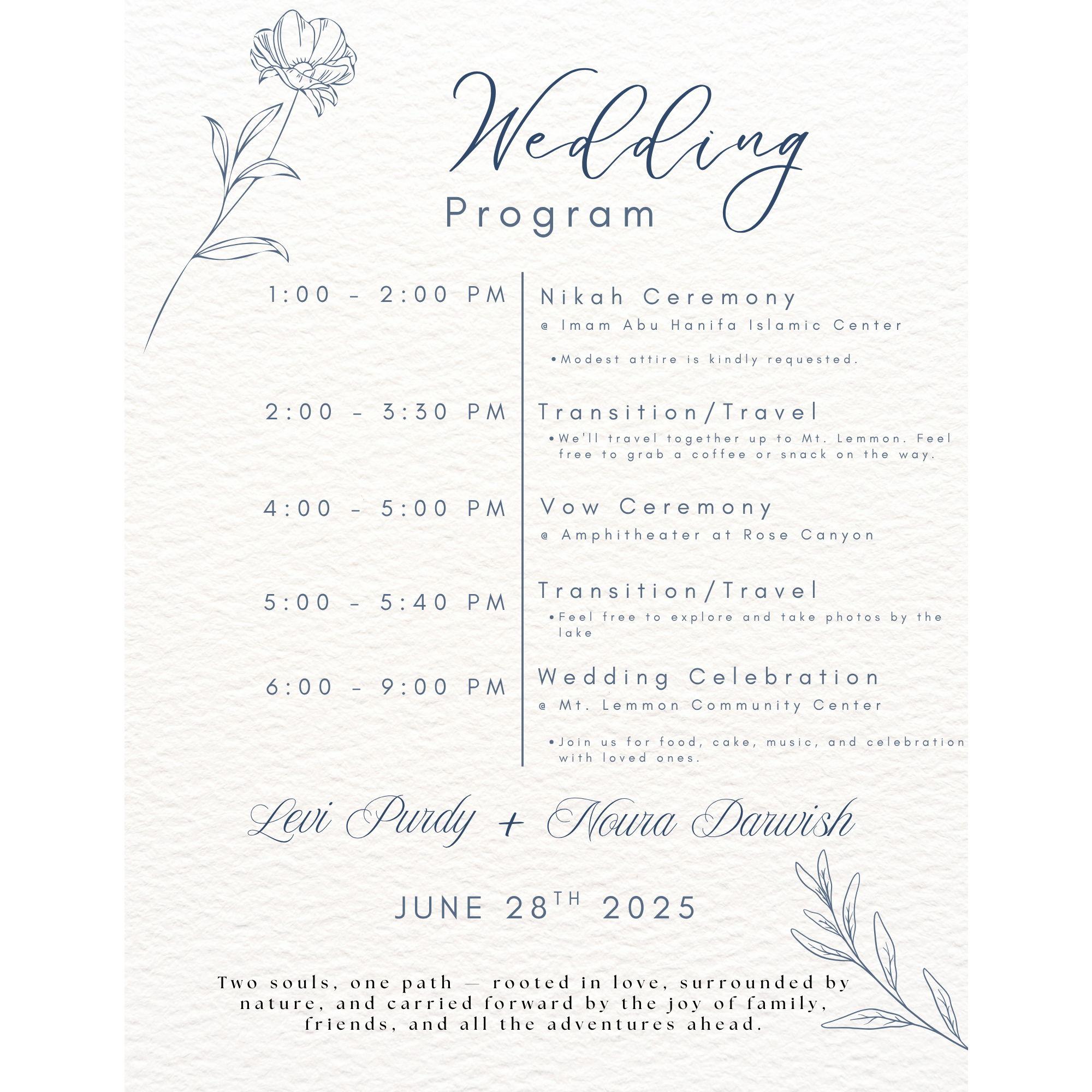 Detailed Wedding Program