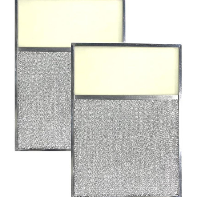 Air Filter Factory 11 x 17 x 0.5 Inches Lens Range Hood Filter Aluminum Mesh Grease Vent Hood Lens Filter 2-Pack