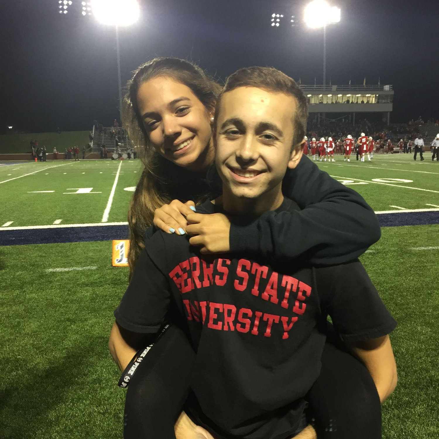 Our first HS football game as a couple, 2017.