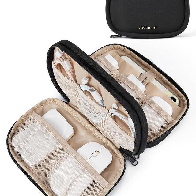 BAGSMART Electronics Organizer Travel Case, Cord Organizer for Travel Essentials for Women, Travel Cable Organizer Bag, Tech Organizer as Travel Accessories for Charger, Cable, Flash drive (Black)