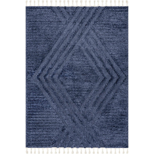 Nuloom Risette Solid 4x6 Shag Indoor Area Rug for Living Room Bedroom Dining Room Nursery, Blue
