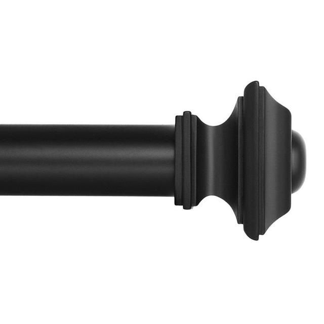 Ivilon Drapery Treatment Window Curtain Rod - Square Design 1 1/8 Rod. 120 to 240 Inch - Black