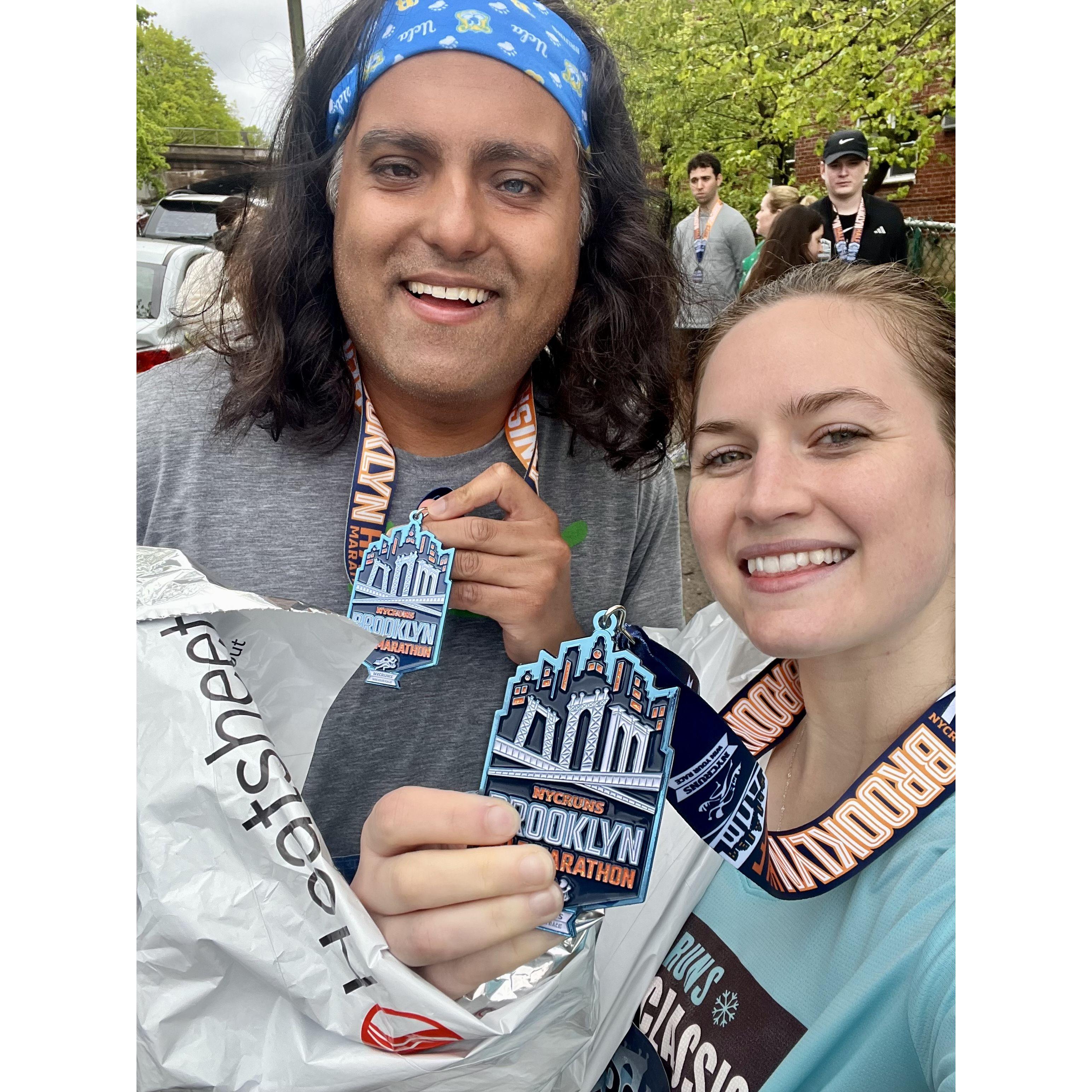 After we ran the Brooklyn 1/2 Marathon!