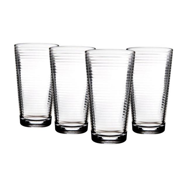 Home Essentials Solar 17oz Cooler Glass, Set of 4