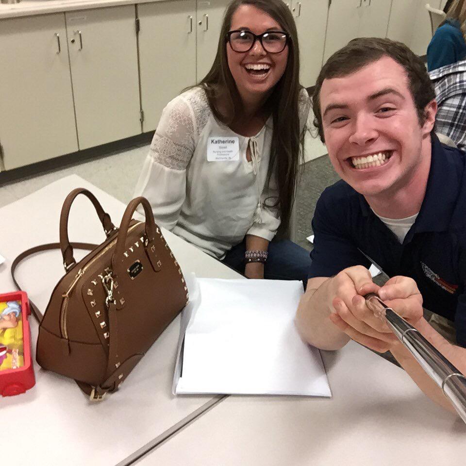 The day we met and our very first photo together (years before dating). Katie’s USI orientation day and Eric as an orientation leader (Amigo).