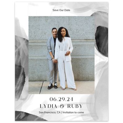 Dark Ash, Grey Wedding Digital Save the Date - Staton Photo
