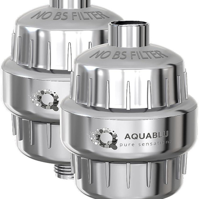 Heavy Duty NO BS Shower Filter Family Pack (2 QTY) – 99% REMOVAL Shower Head Filter for Hard Water, Chlorine, Heavy Metals, Fluoride, Micro-life, Organics & Much More!