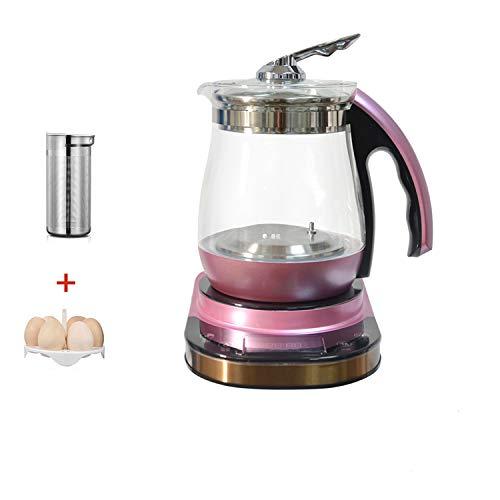 Electric Tea Cooker Kettle, 800W Automatic Mutli-function Heat Resistant Borosilicate Glass Tea Pot, Includes Filter, Egg Cooker (110V, Purple)
